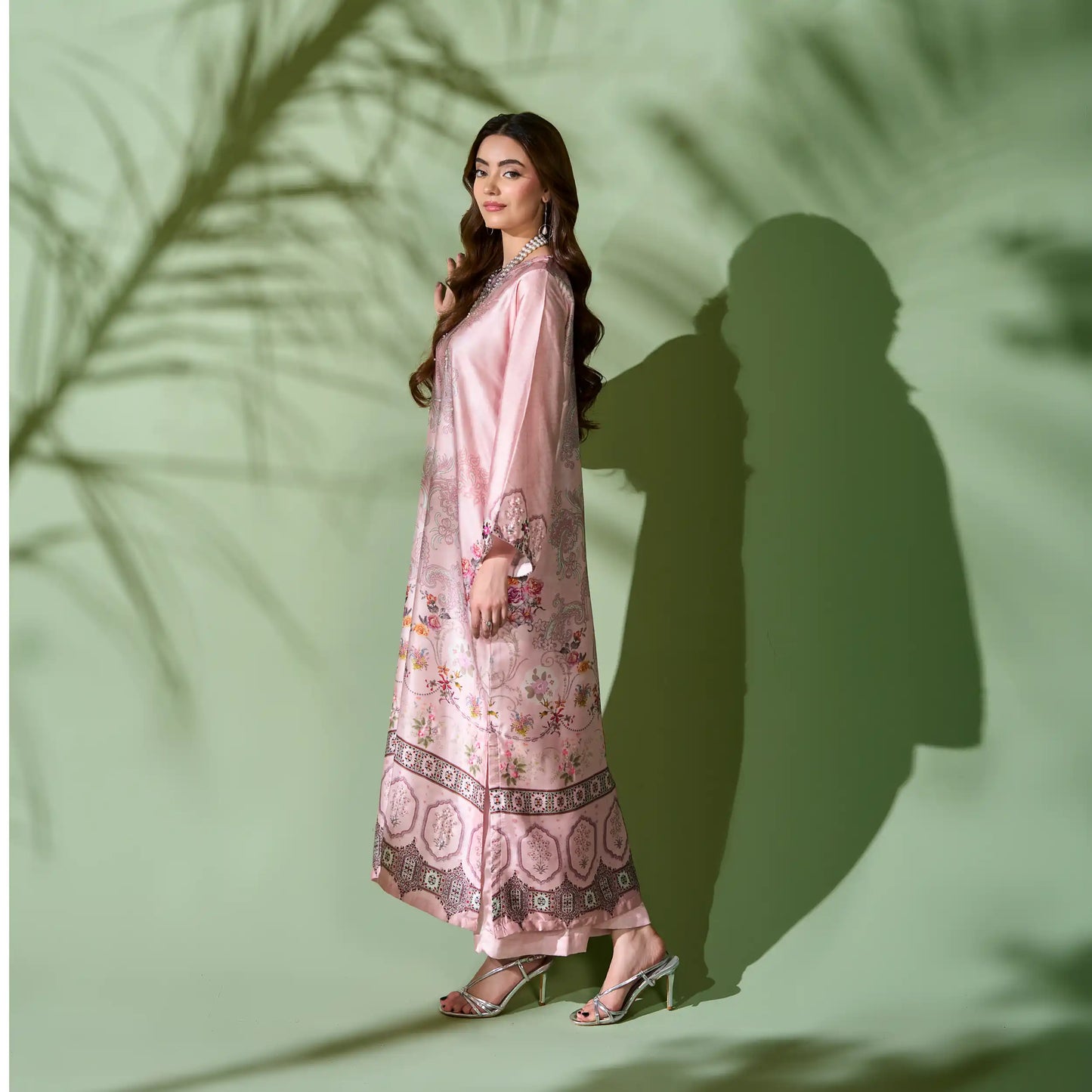 UAL-07 Printed Silk Kaftan Style Co-Ord Set Loose fit Casual Wear | Ethnic wear | ALLY'S