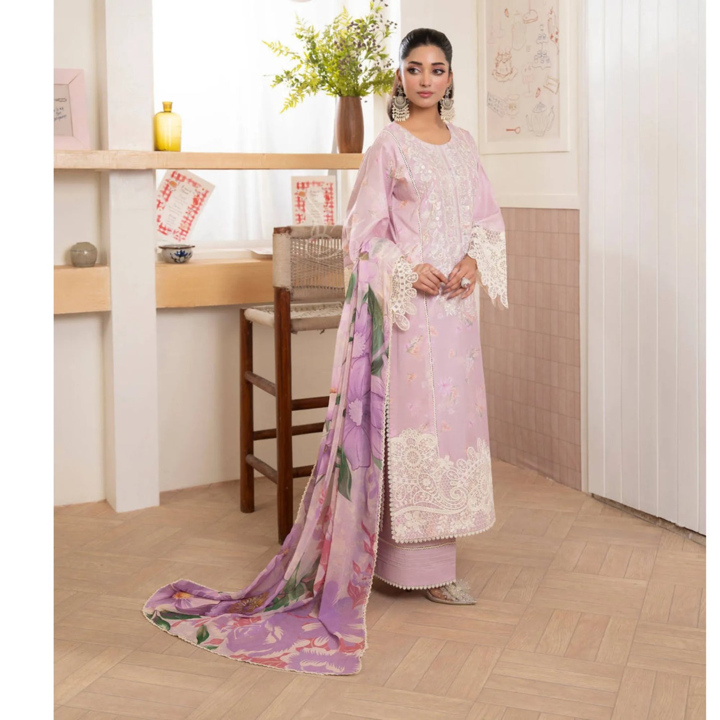 "Flora" Embroidered Lawn 3 Pc Collection | Karma Collection
