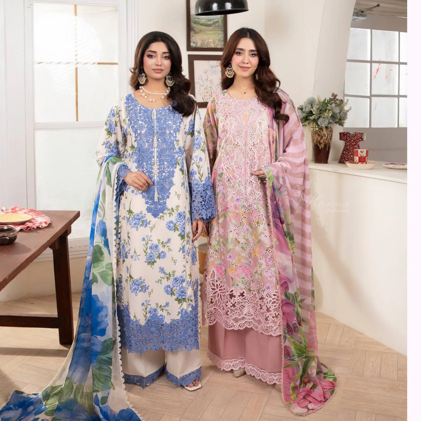 "Gulmahar" Embroidered Lawn Collection by karma Collection