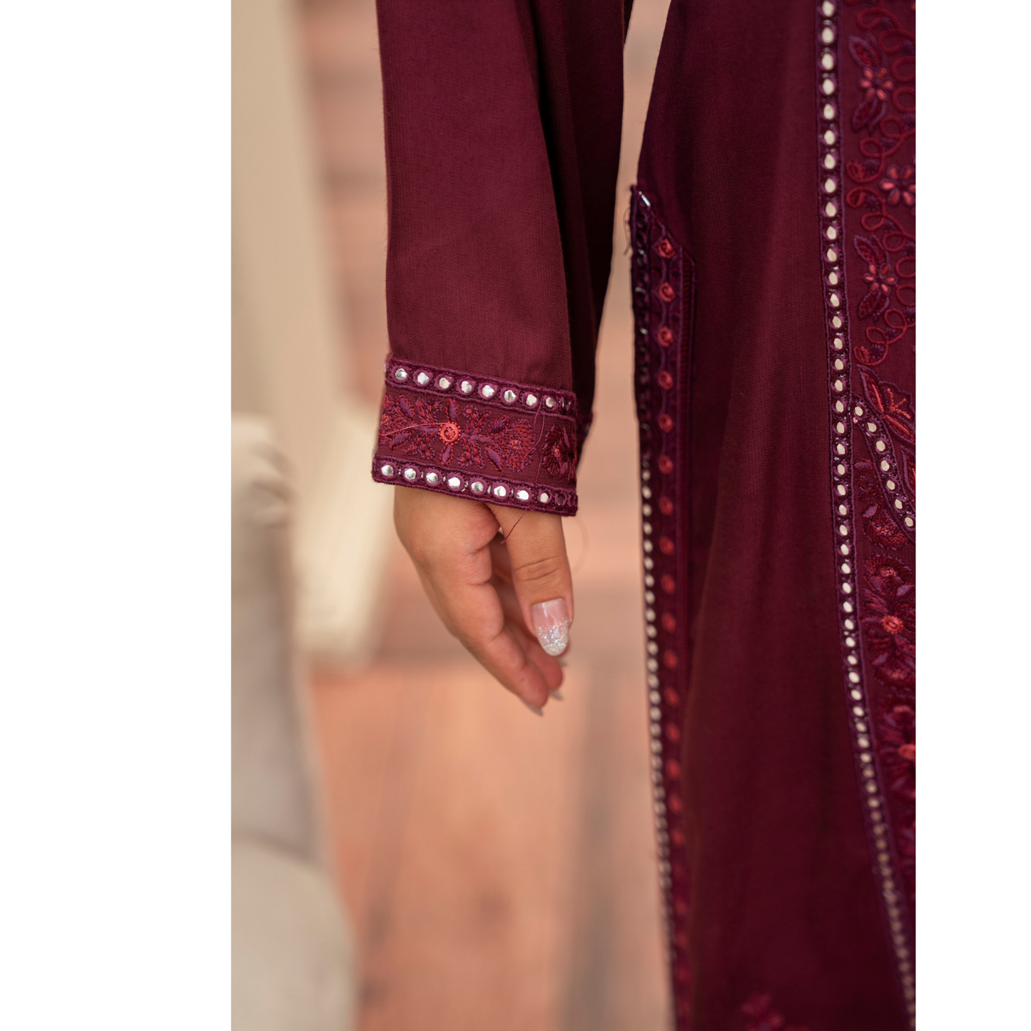 (MAROON) 3Pc Ready to Wear Embroidered Printed Collection | Karma Collection | UMKC0805