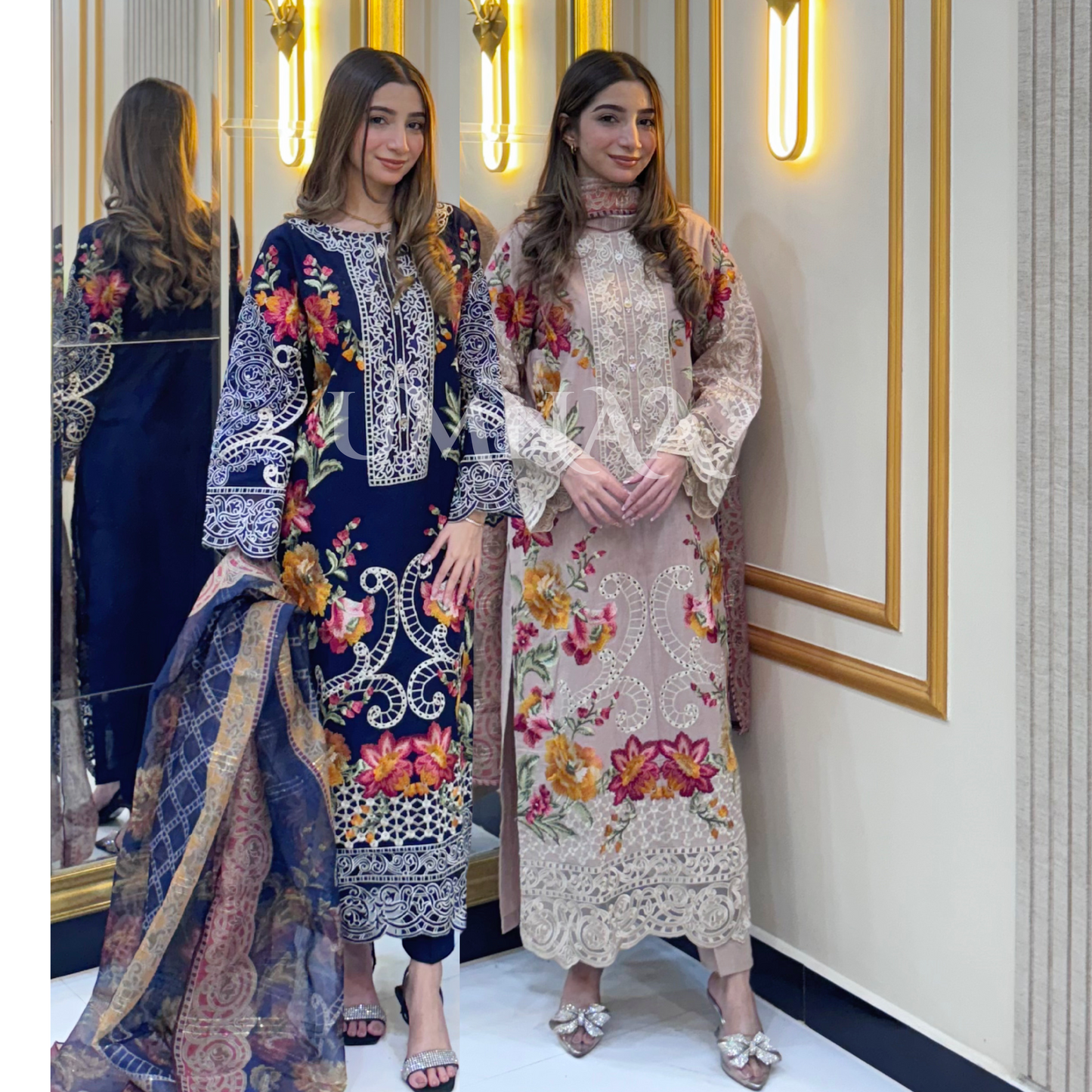 UA-38 Printed Embroidered Khaddar 3 Pc Dress | Ready to wear | UMNAA