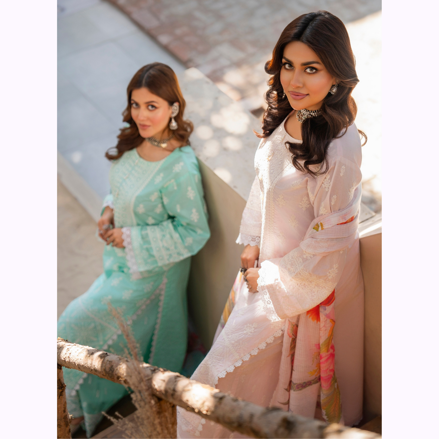 KC-1439 Embroidered Cambric Cotton Dress Ready to Wear 3 Pc - Karma Collection