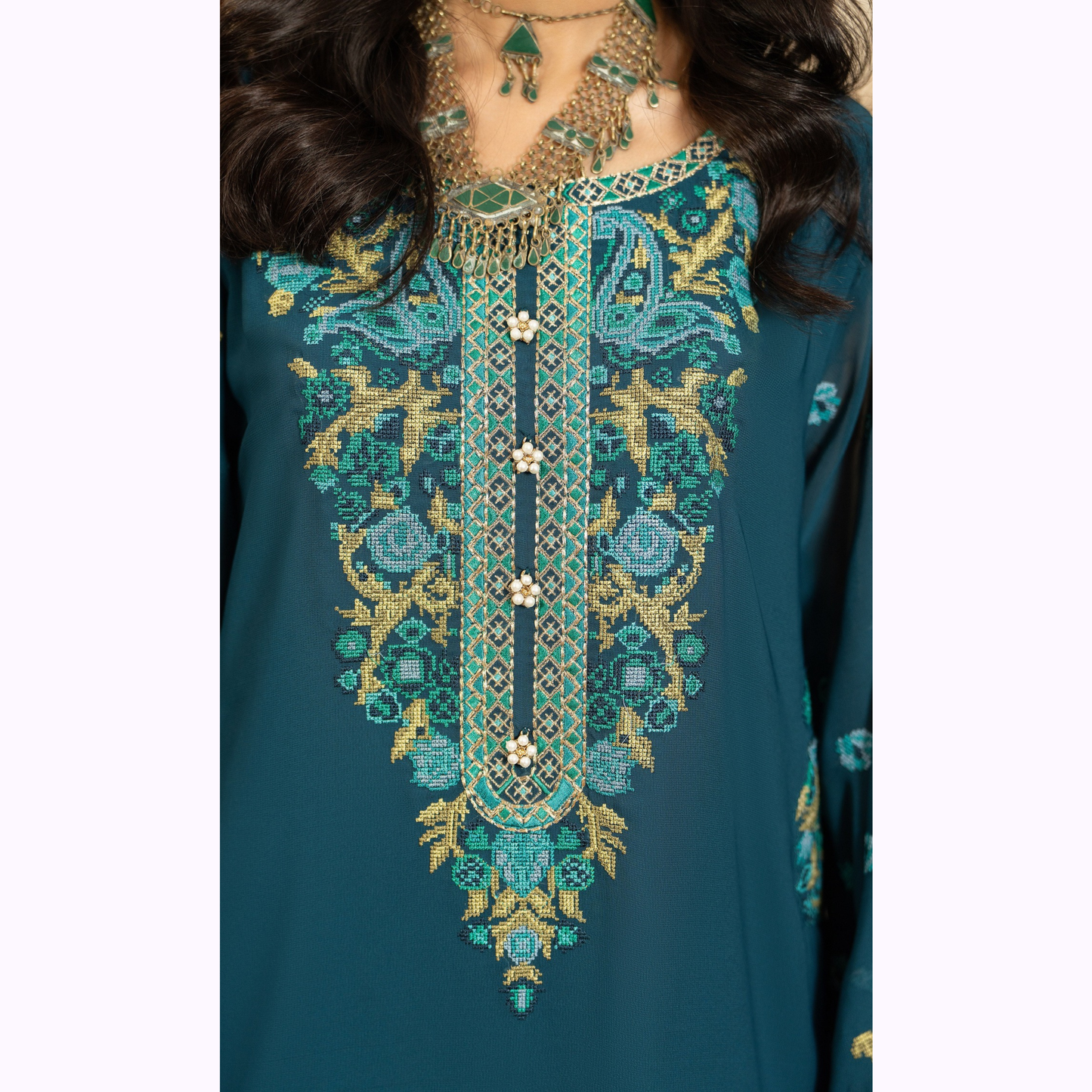 F-467 Embroidered Georgette Chiffon Collection by karma Collection