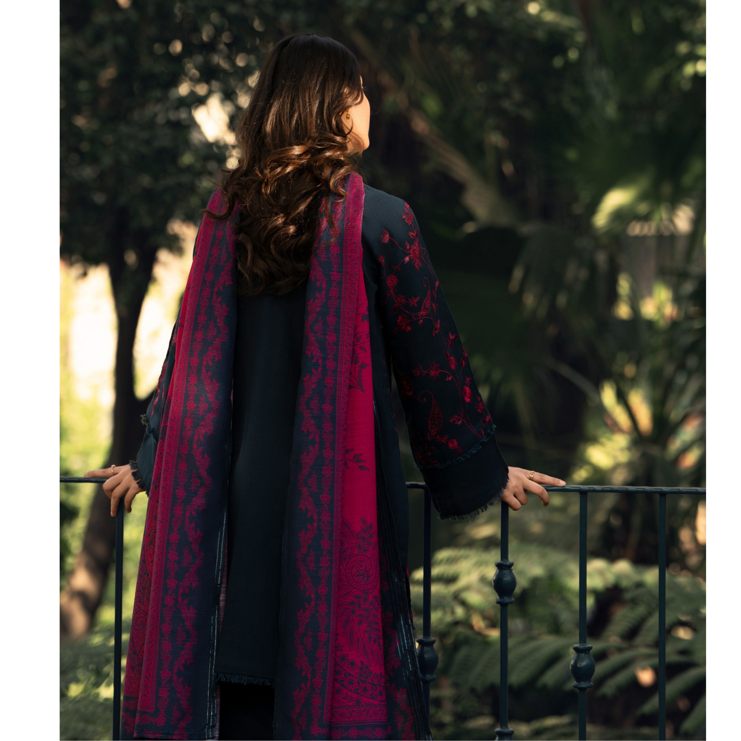 UCA-33 "Shadows" Embroidered Khaddar with Wool Shawl Winter Collection by Casuallite