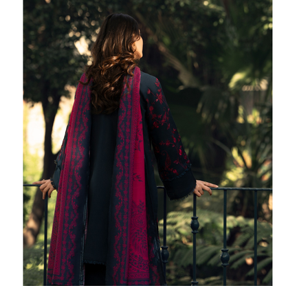 UCA-33 "Shadows" Embroidered Khaddar with Wool Shawl Winter Collection by Casuallite