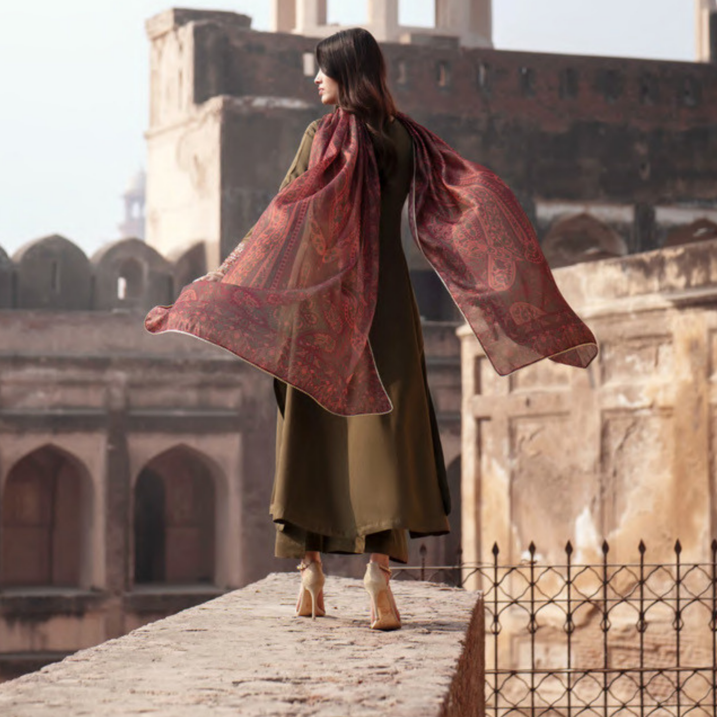 UCA-34 "ISHQIA" Festive Drop Embroidered Viscose Collection by Casuallite