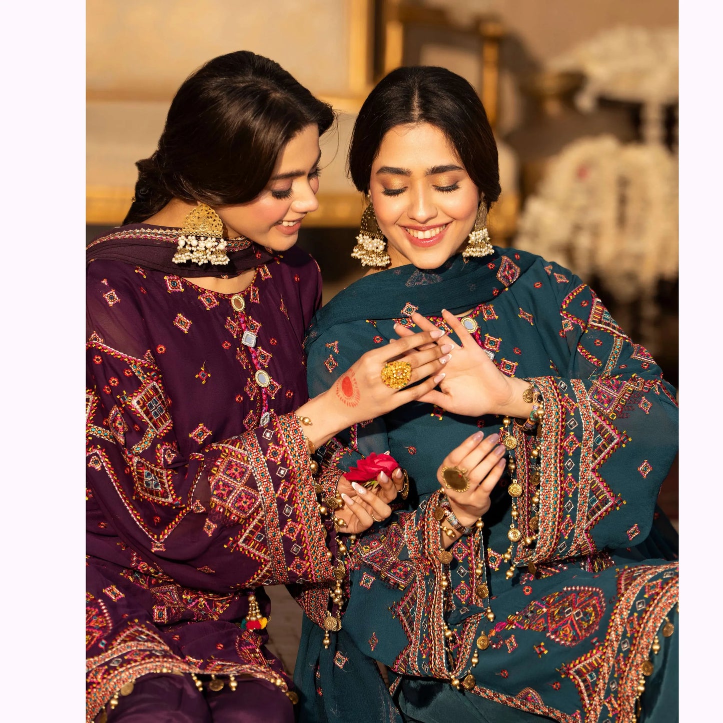 F-527 "Saj Dhaj" Embroidered Georgette Collection by Karma Collection