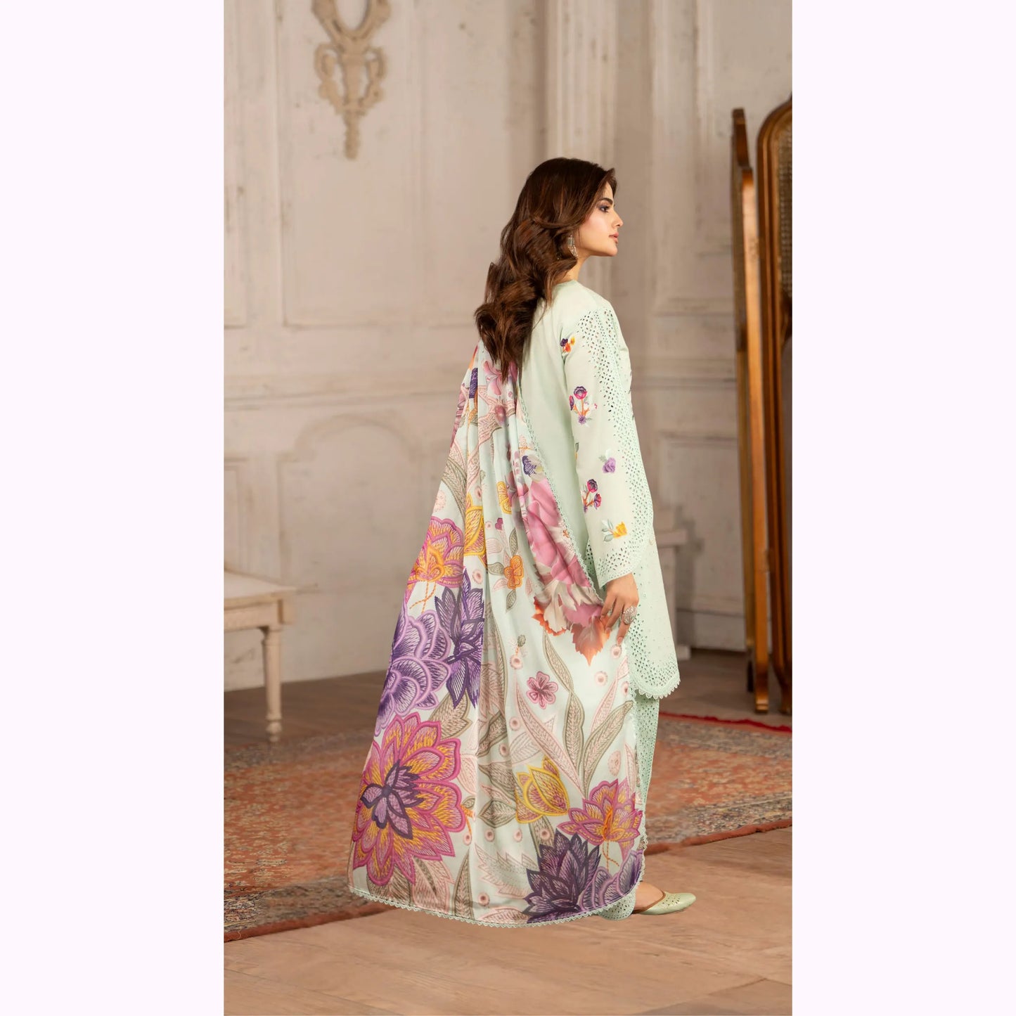 KC-1564 "Tabeer" Embroidered Festive Cambric Cotton Collection by Karma Collection