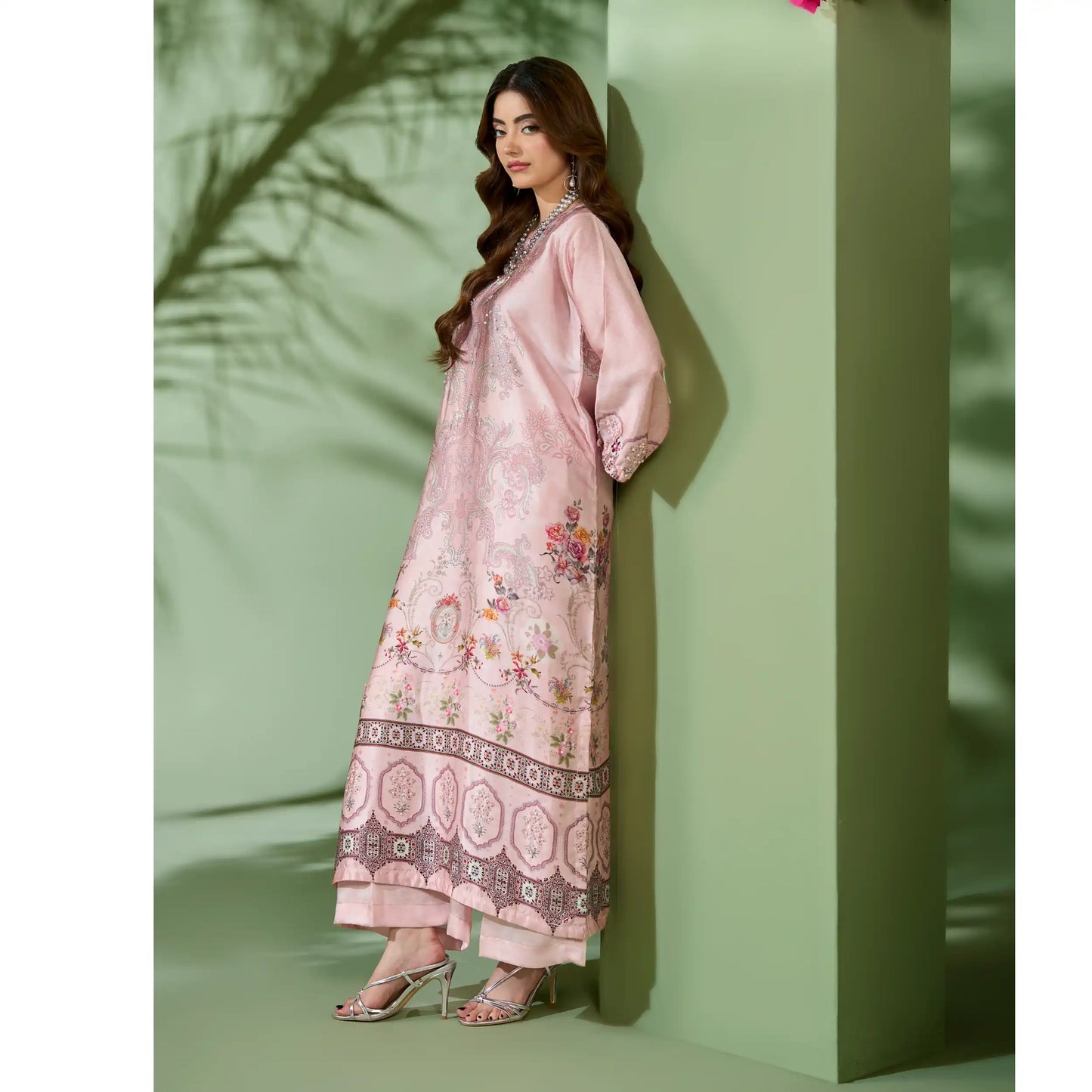 UAL-07 Printed Silk Kaftan Style Co-Ord Set Loose fit Casual Wear | Ethnic wear | ALLY'S