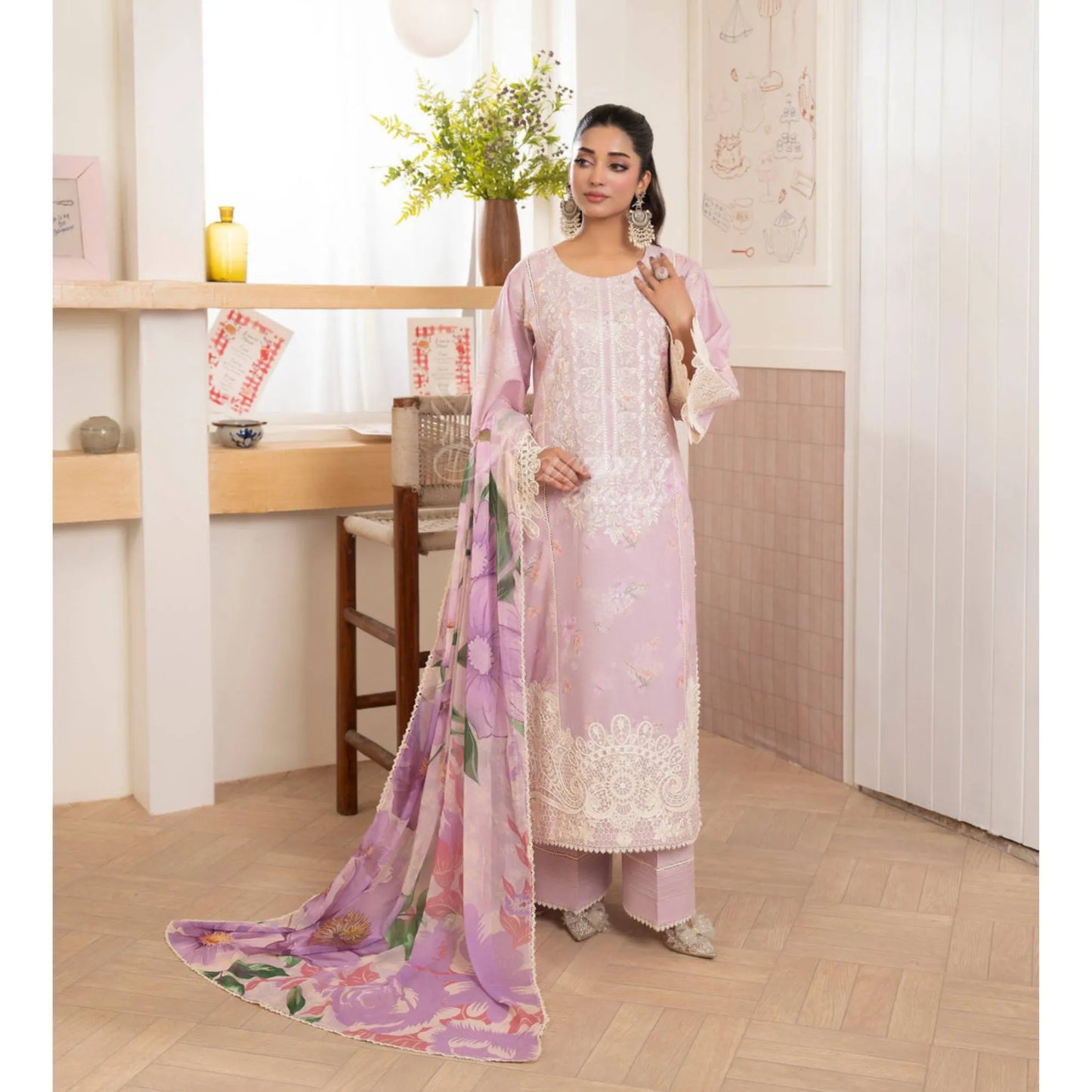 "Flora" Embroidered Lawn 3 Pc Collection | Karma Collection