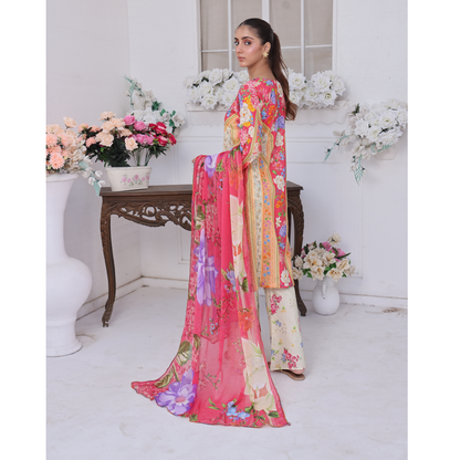 UA-94 3 Pc Embroidered Printed Summer Lawn | Ready to Wear | Umnaa