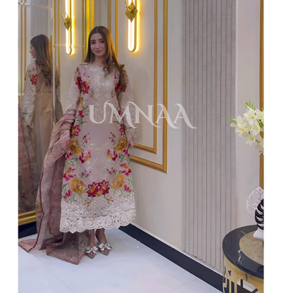 UA-38 Printed Embroidered Khaddar 3 Pc Dress | Ready to wear | UMNAA