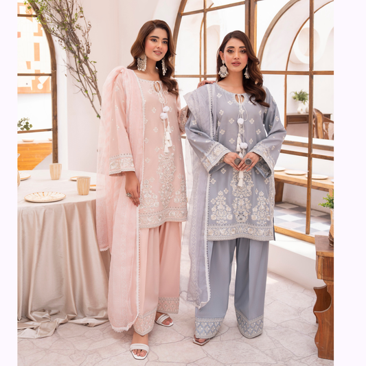 KC-1476 Embroidered Luxury Cambric Cotton farshi Shalwar Collection | Ready to Wear | Karma Collection