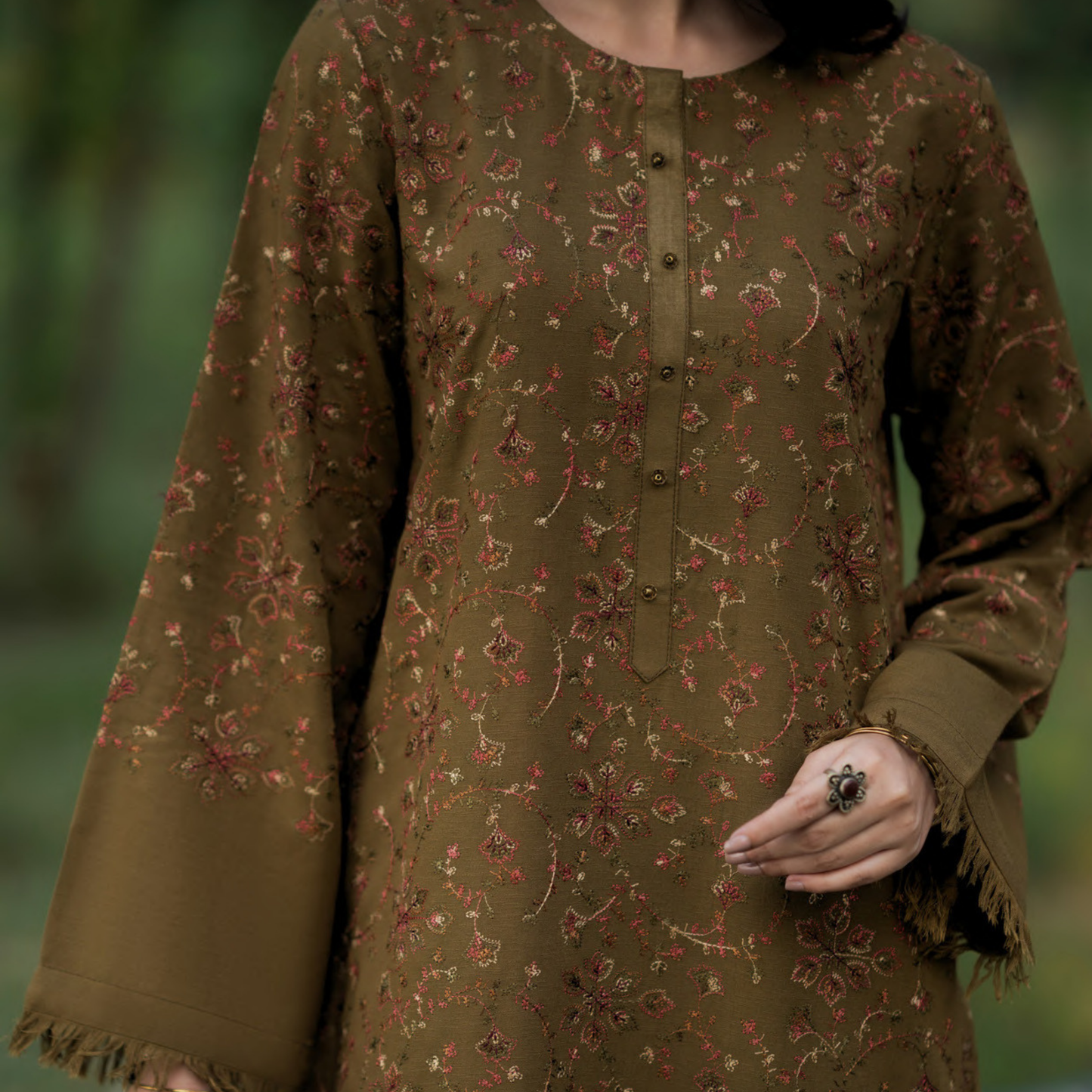 UCA-32 "Khunki" Embroidered Dhanak with Pashmina Wool Shawl Winter Collection by Casuallite
