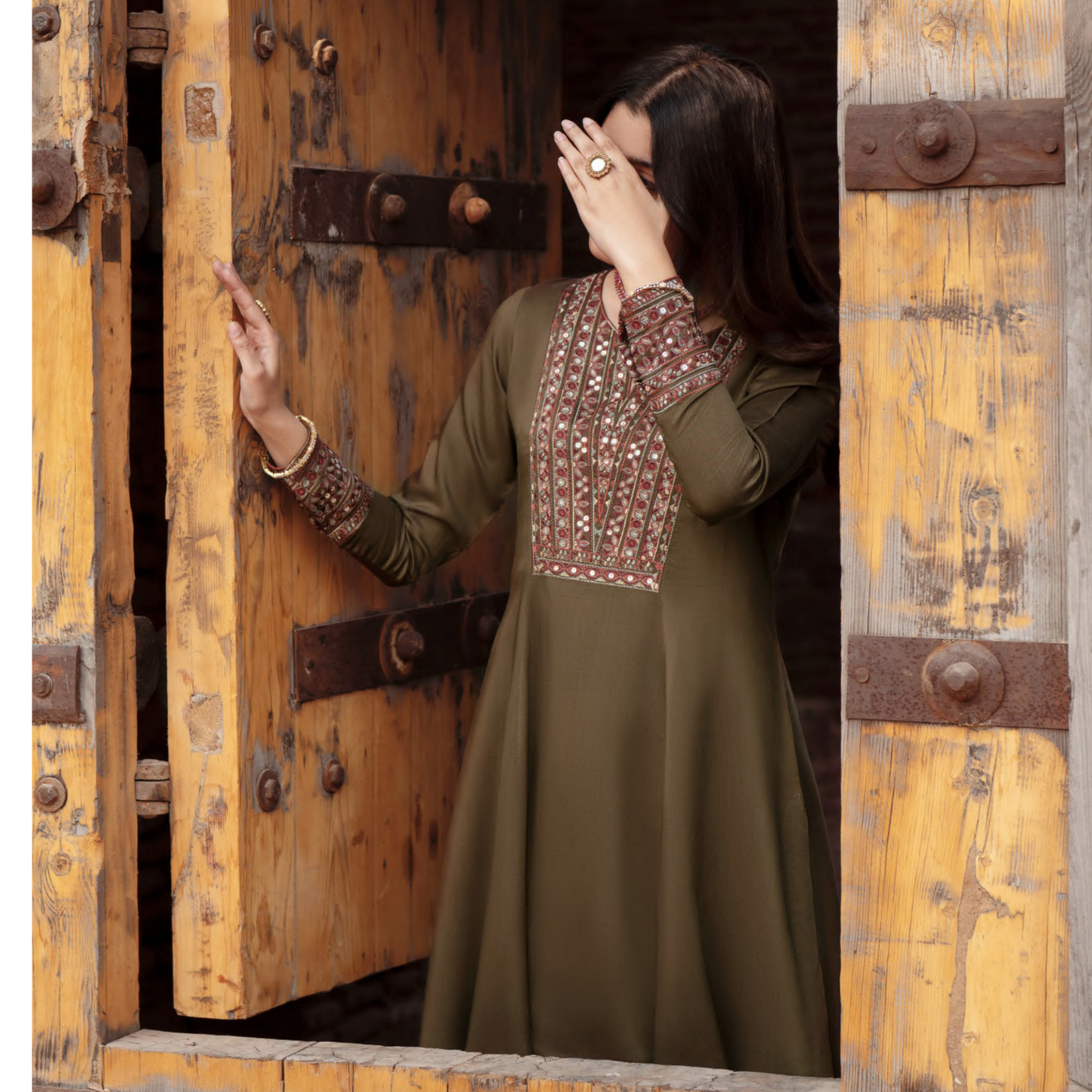 UCA-34 "ISHQIA" Festive Drop Embroidered Viscose Collection by Casuallite