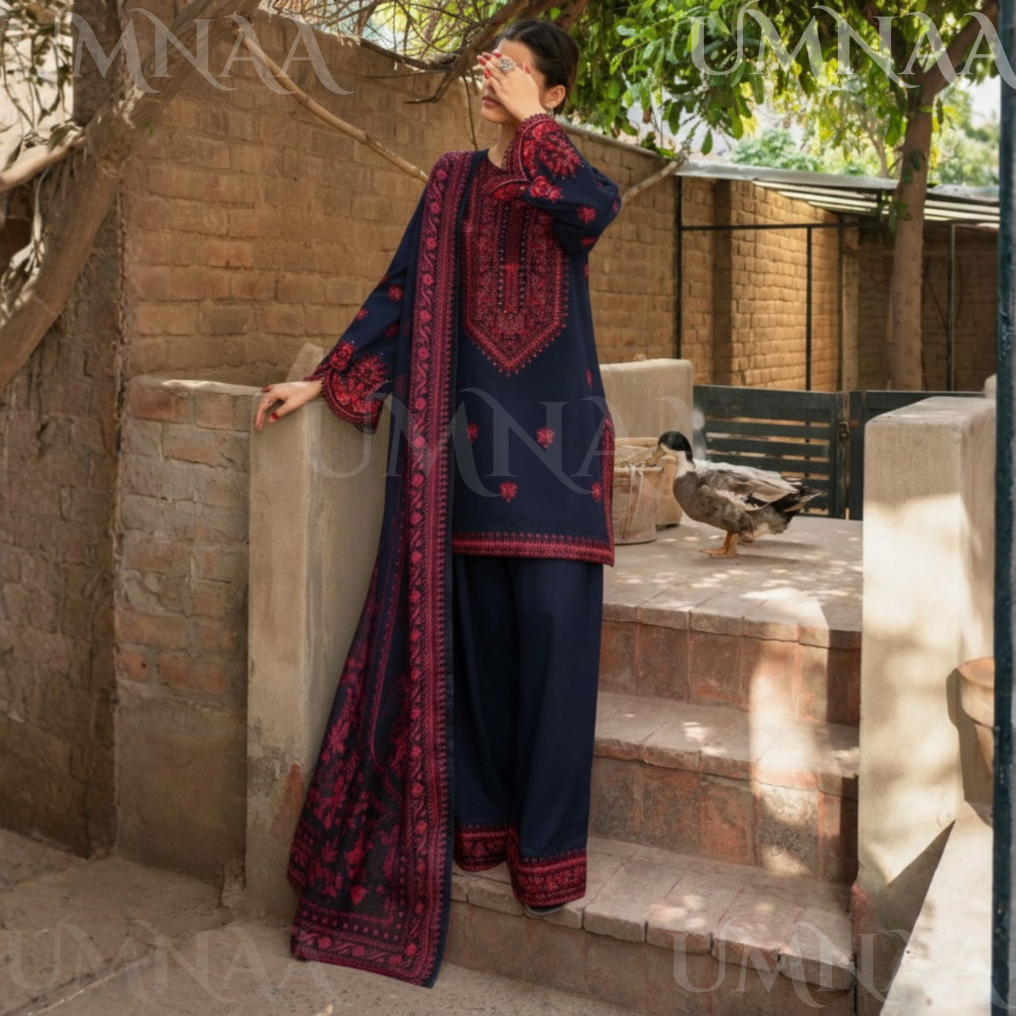UCA-38 Casuallite Best Seller Embroidered Cotton Farshi Shalwar dress by Casuallite