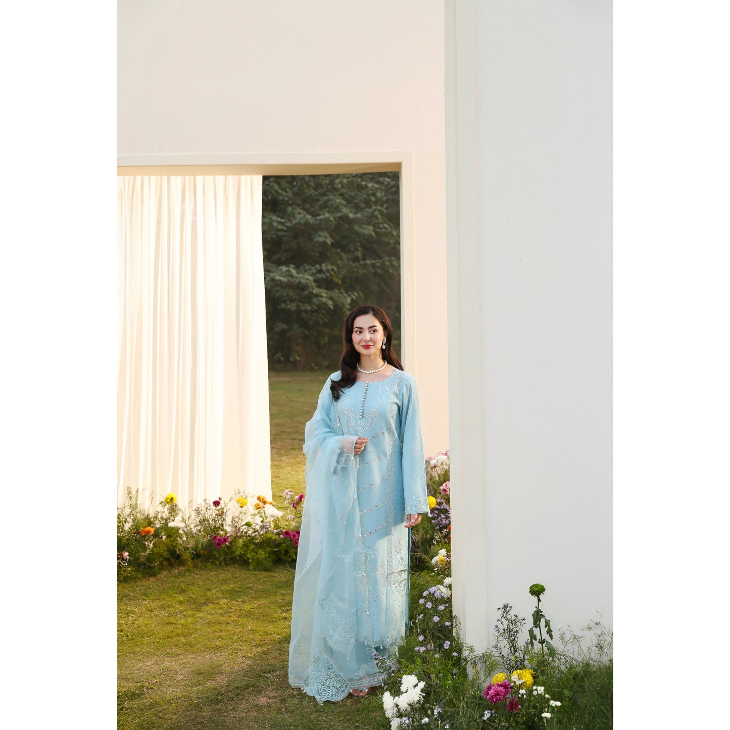 UMS-56 Janan Mother Daughter Chikenkari Jacquard Eid Edit by Simrans | Ready to Wear Asian Pakistani clothes