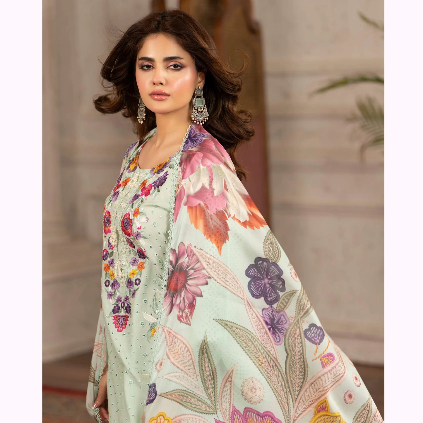 KC-1564 "Tabeer" Embroidered Festive Cambric Cotton Collection by Karma Collection