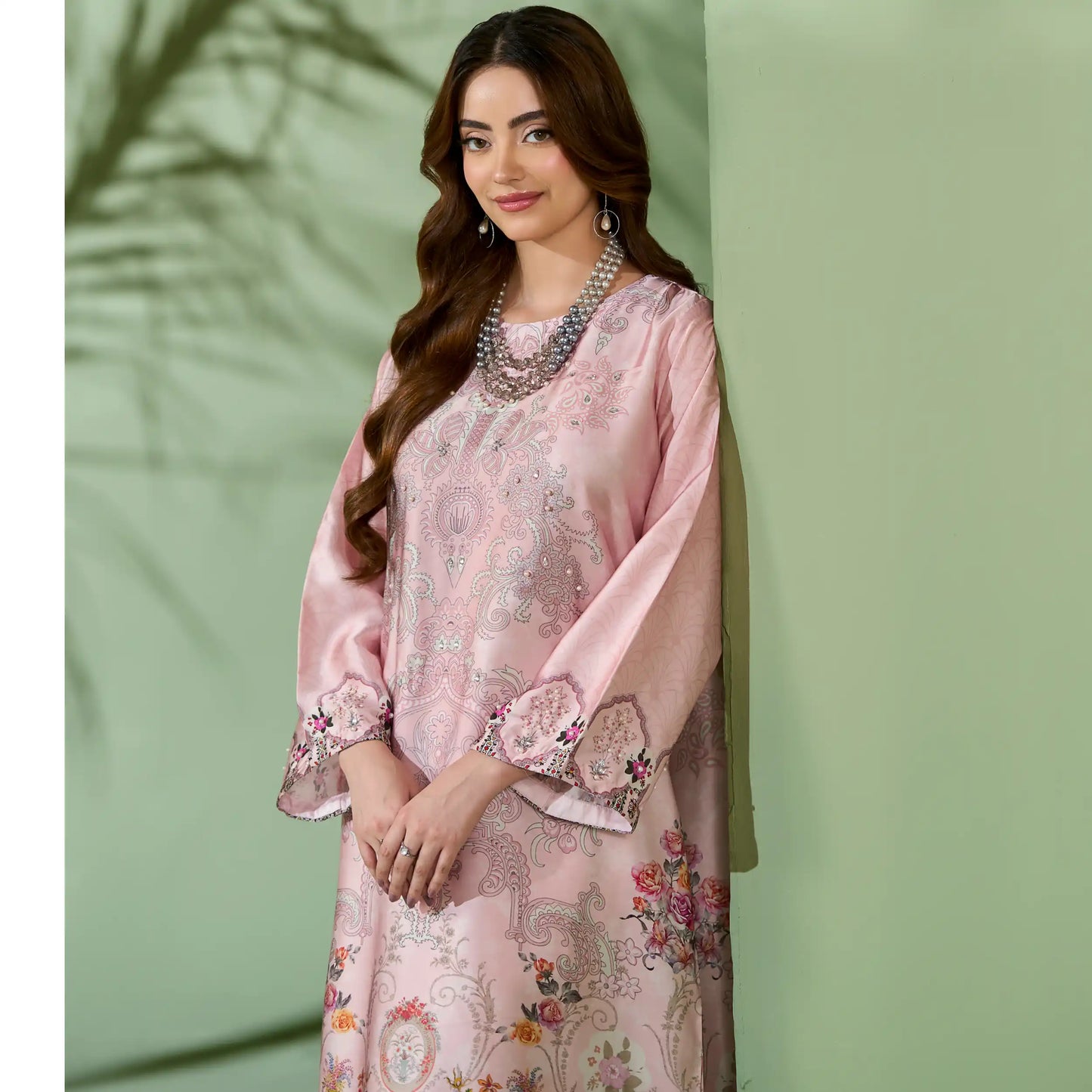 UAL-07 Printed Silk Kaftan Style Co-Ord Set Loose fit Casual Wear | Ethnic wear | ALLY'S