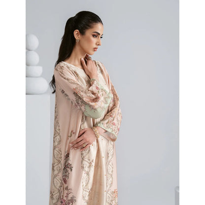 UAL-08 Printed Silk Kaftan with Trouser 2 Pc Set | Ally's