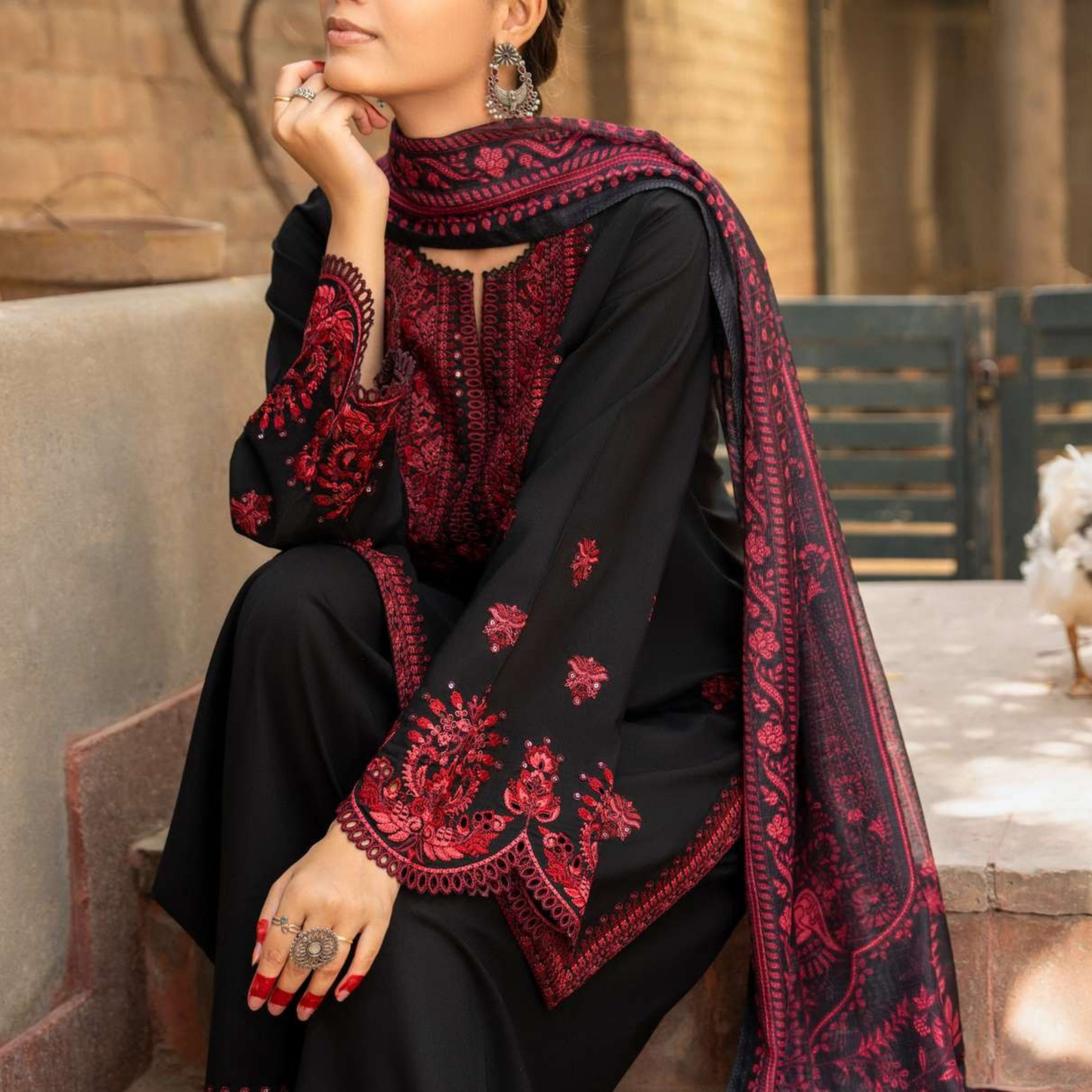 UCA-20 Luxury Cambric Cotton Farshi Shalwar Collection | Ready to Wear | Casuallite