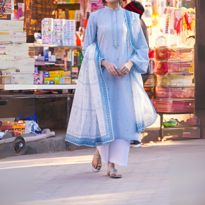 UCA-15 3 Pc Embroidered Cambric Cotton Ready to Wear Eid Collection by Casuallite