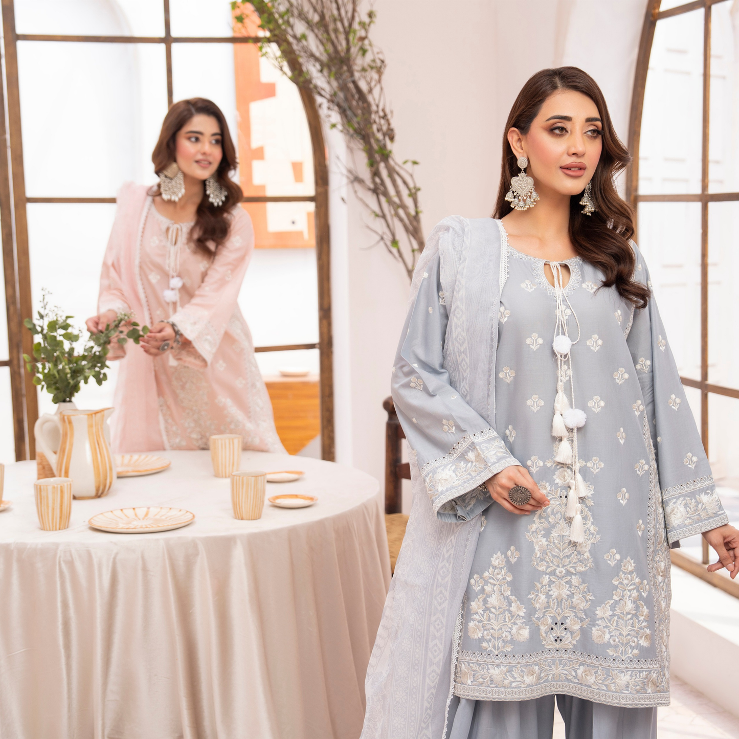 KC-1476 Embroidered Luxury Cambric Cotton farshi Shalwar Collection | Ready to Wear | Karma Collection