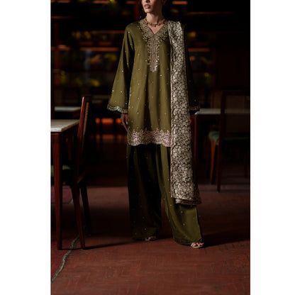 UCA-37 EALA Festive Embroidered Viscose Dress with Printed Silk Dupatta | Women’s Festive Wear Pakistani Designer Outfit by Casuallite