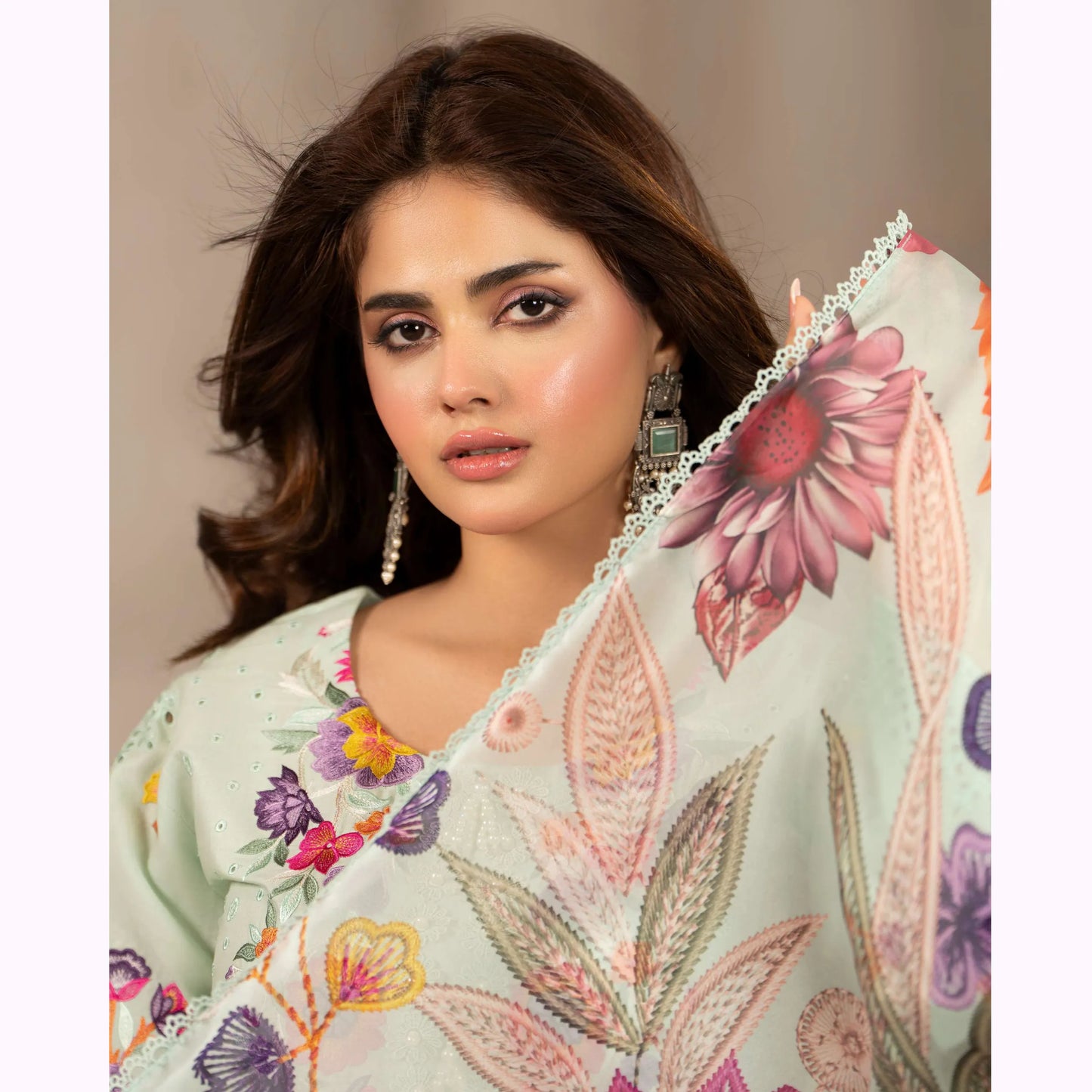 KC-1564 "Tabeer" Embroidered Festive Cambric Cotton Collection by Karma Collection