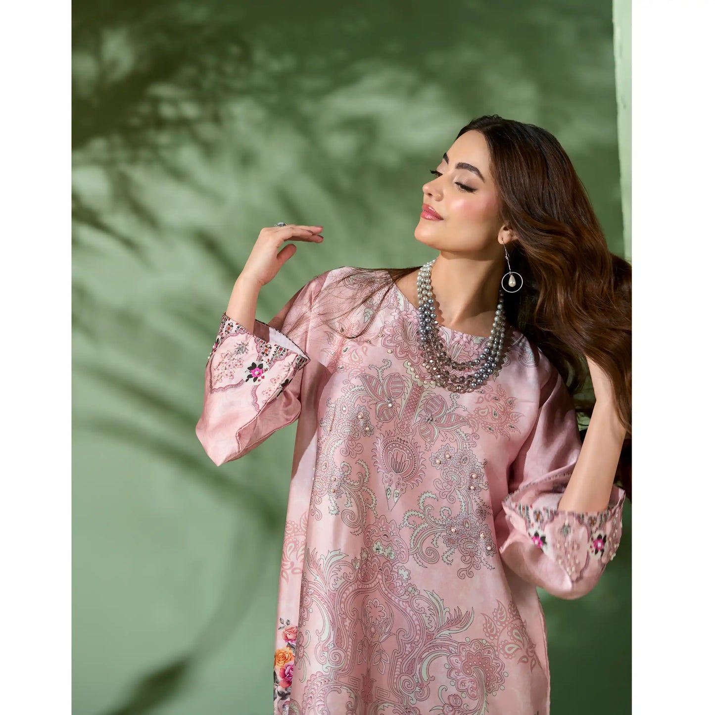 UAL-07 Printed Silk Kaftan Style Co-Ord Set Loose fit Casual Wear | Ethnic wear | ALLY'S