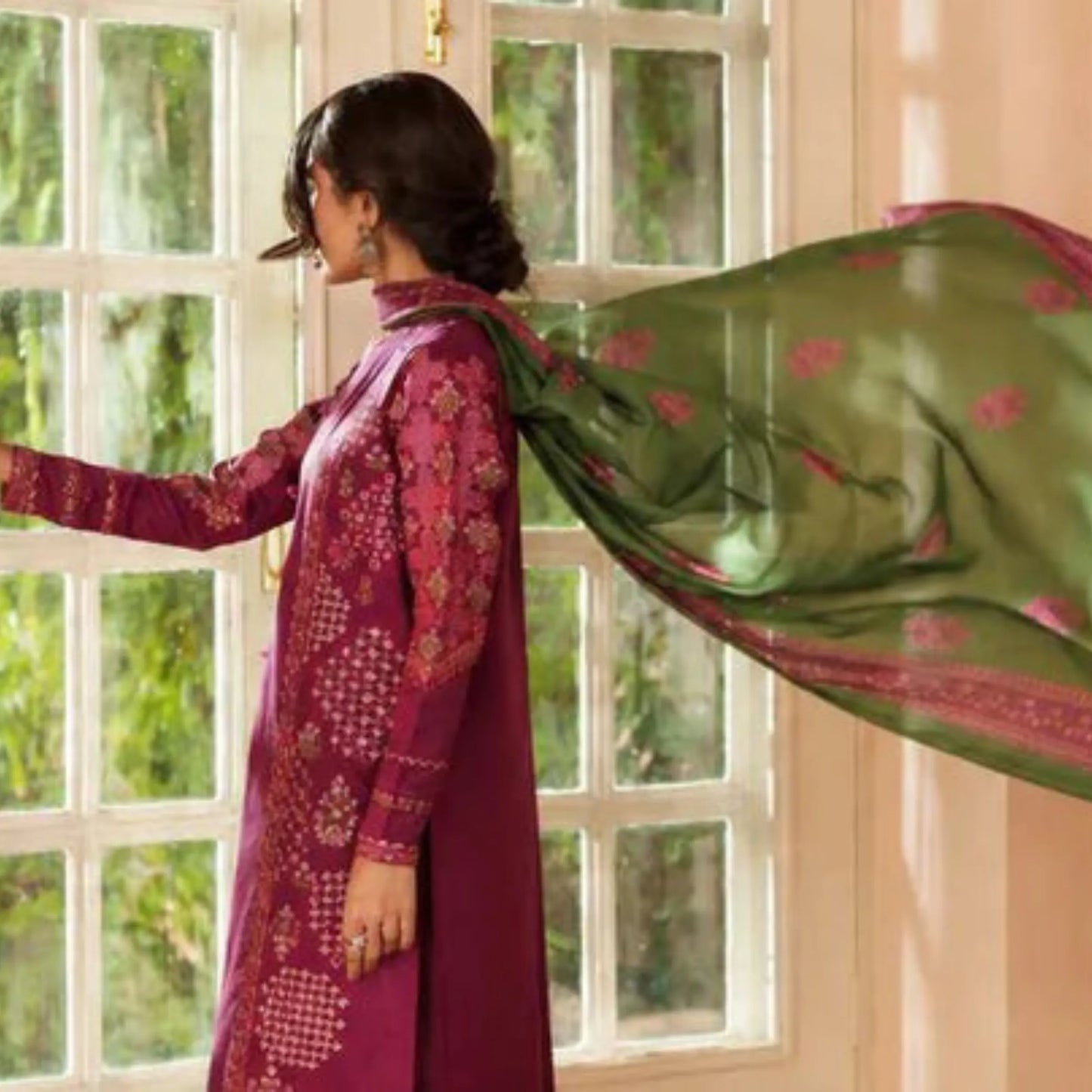 UCA-46 "Sakoon" Embroidered Cambric Cotton Pc Collection | Casuallite