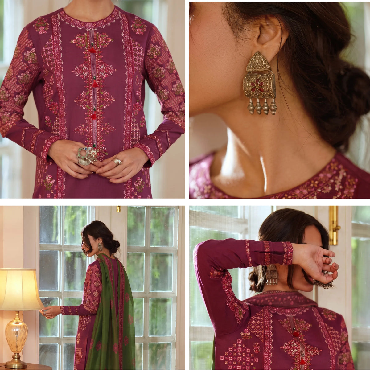 UCA-46 "Sakoon" Embroidered Cambric Cotton Pc Collection | Casuallite