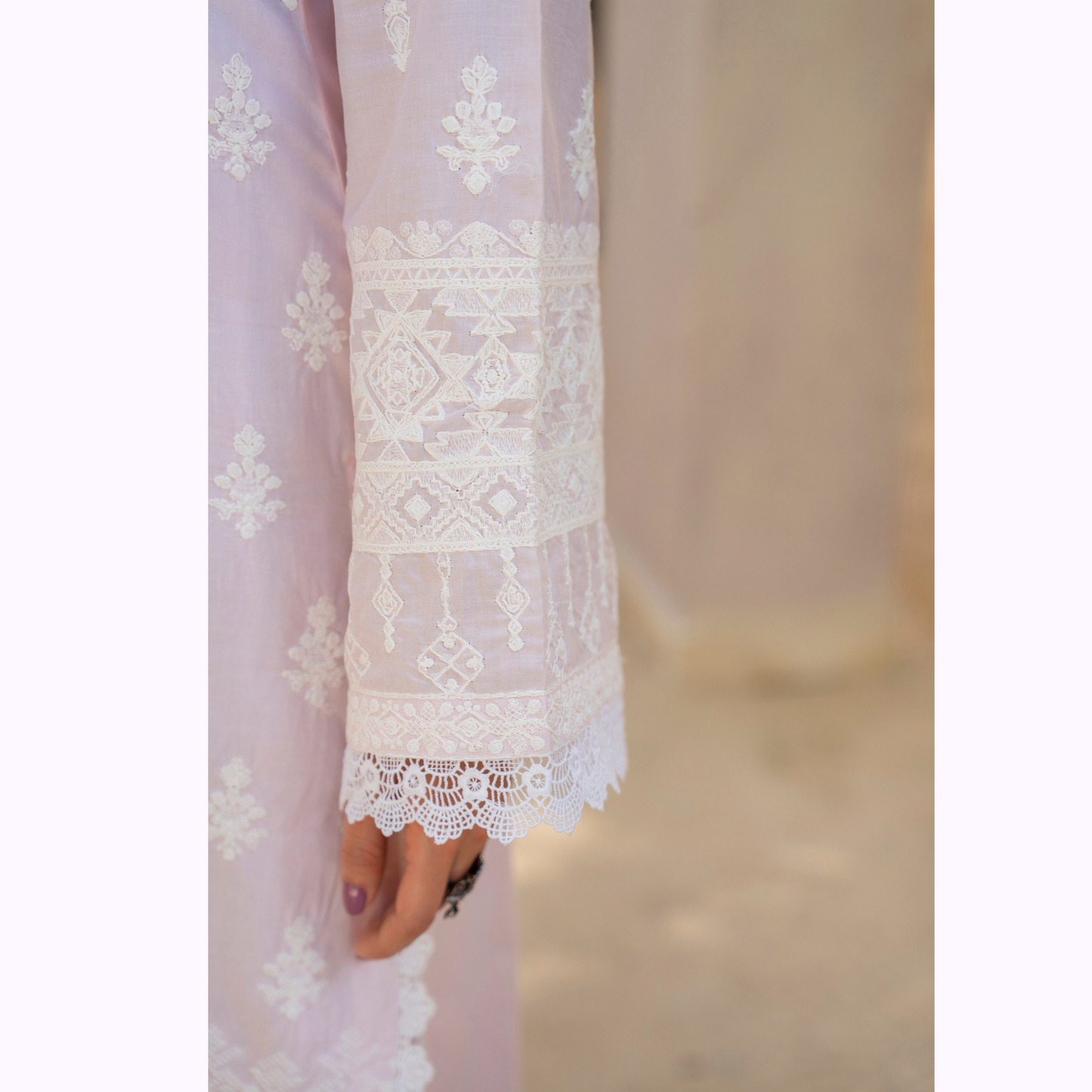 KC-1439 Embroidered Cambric Cotton Dress Ready to Wear 3 Pc - Karma Collection