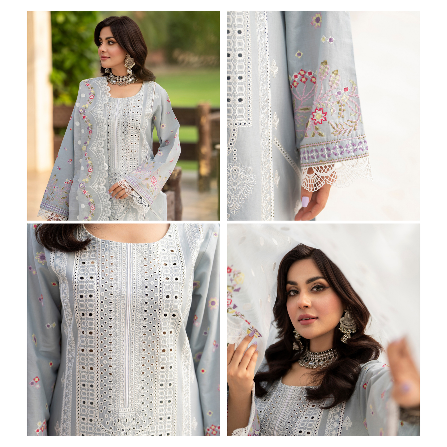 KC-1490 Chikenkari Luxury Cotton 3 Pc Collection | Ready to Wear | Karma Collection