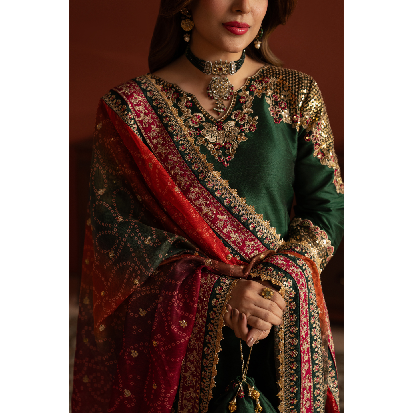 UA-170 Raw Silk Embroidered Festive Collection