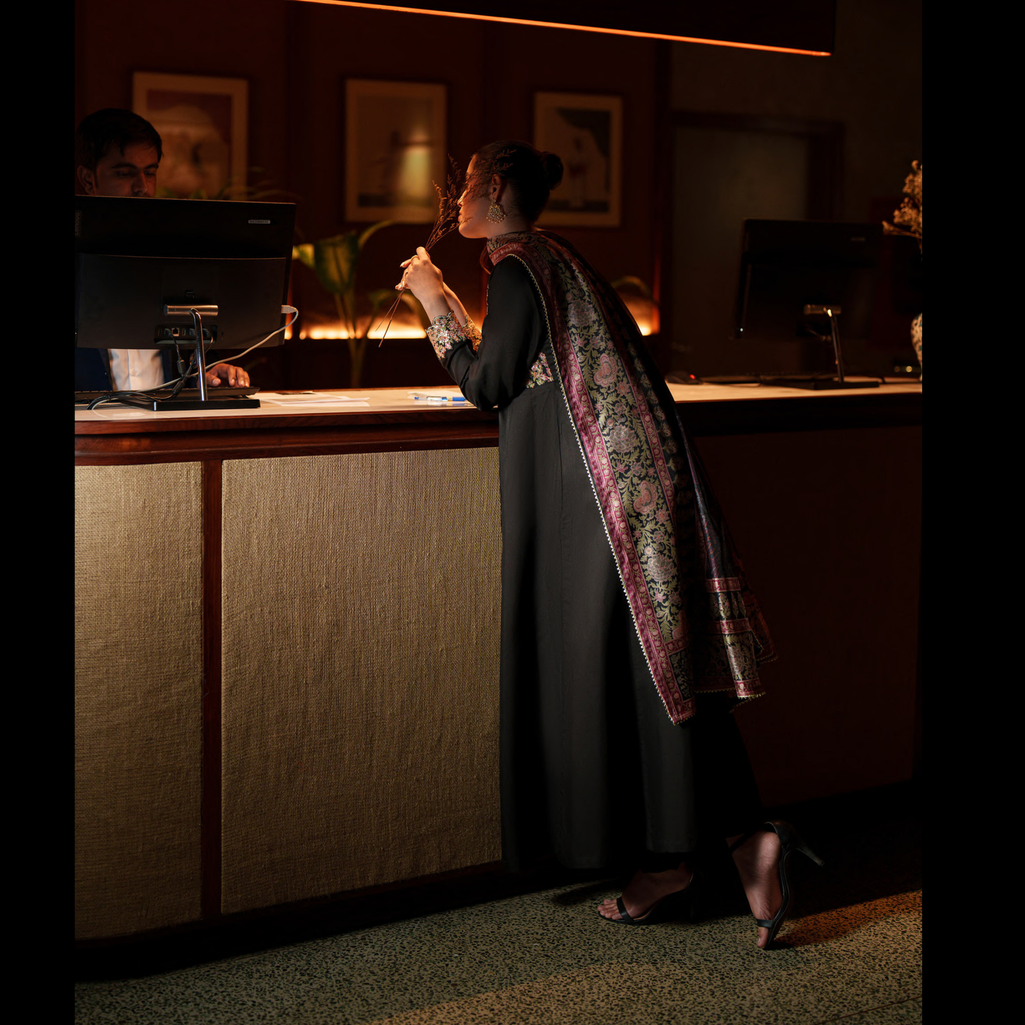 UCA-36 ELARA Festive Embroidered Viscose Dress with Printed Silk Dupatta | Women’s Festive Wear Pakistani Designer Outfit by Casuallite