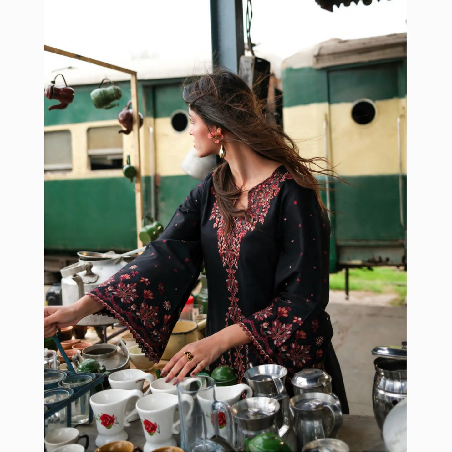 UCA-39 SafarNama Summer Embroidered Cotton Dress with Printed Silk Dupatta | Women’s Wear Pakistani Designer Outfit by Casuallite