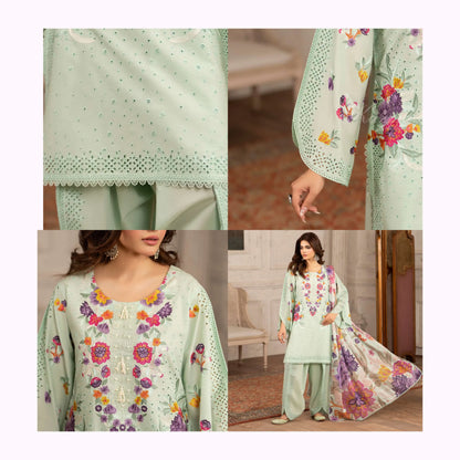 KC-1564 "Tabeer" Embroidered Festive Cambric Cotton Collection by Karma Collection