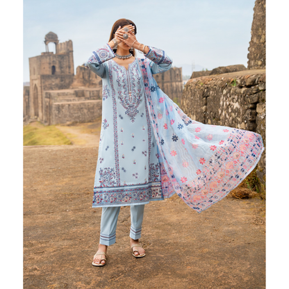 UCA-16 3 Pc Embroidered Cotton Lawn Ready to Wear Eid Collection by Casuallite