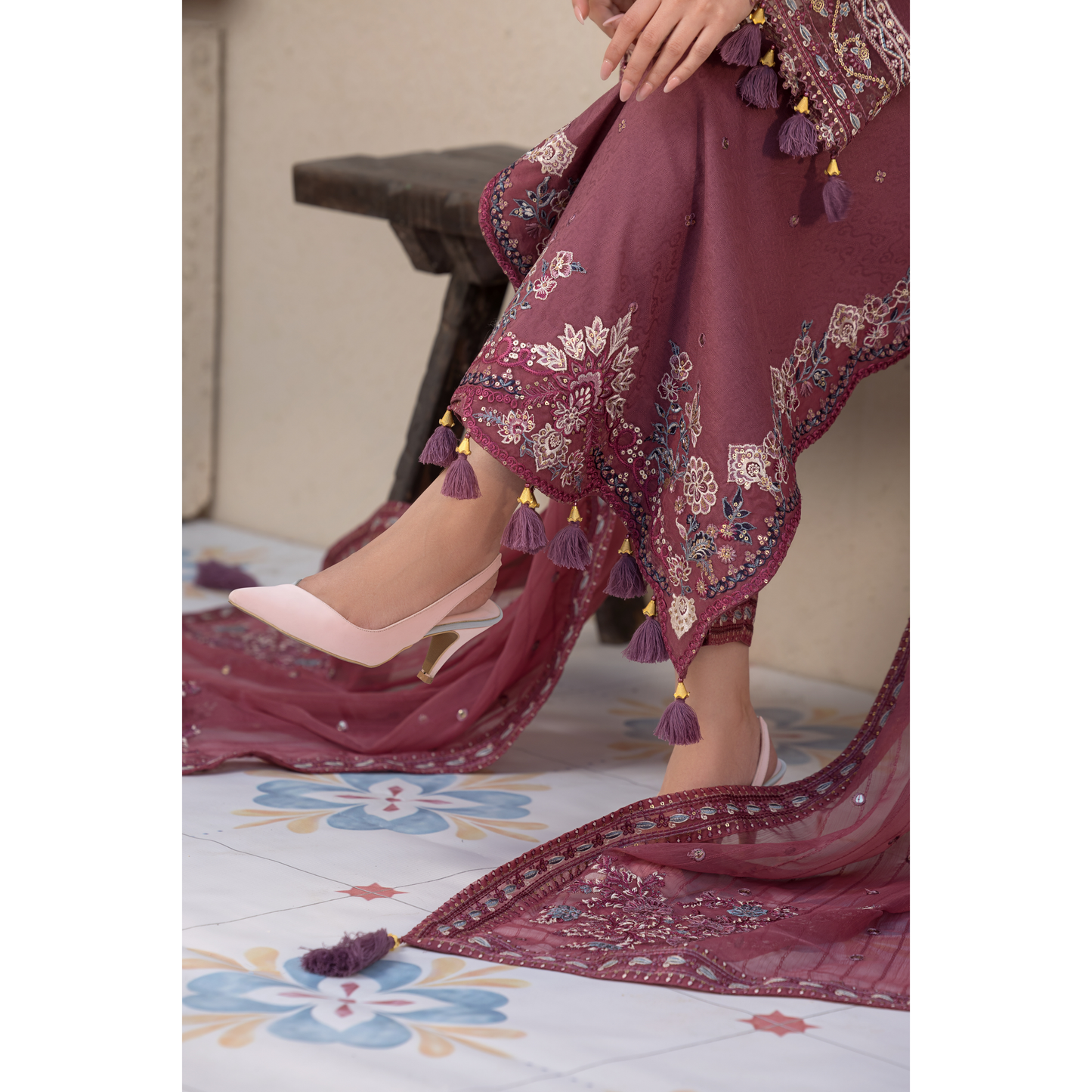 UAL-02 3 Pc Cotton Jacquard Ready to Wear Collection | Simrans