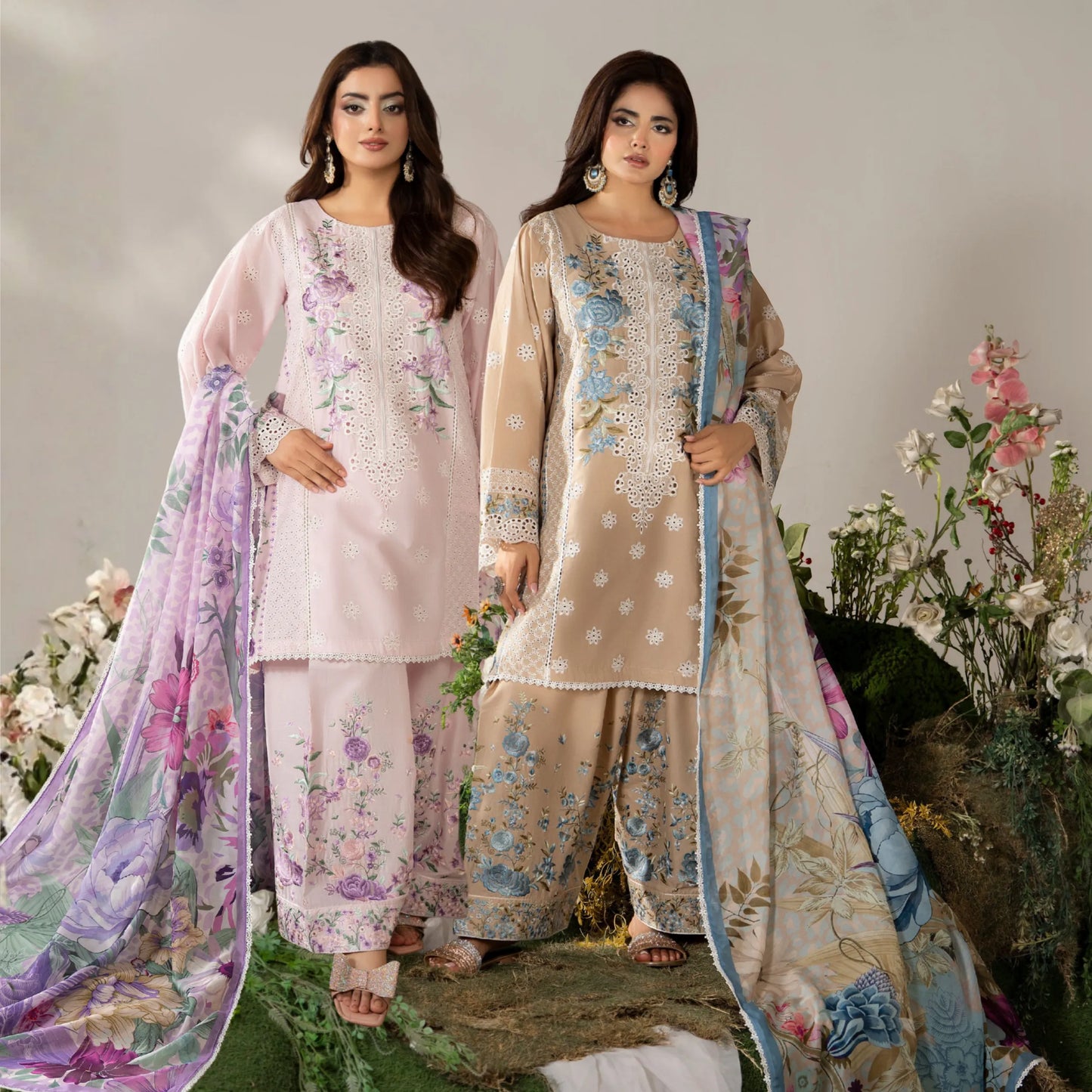KC-1587 "AYRA" Embroidered Cambric Cotton Collection by Karma Collection