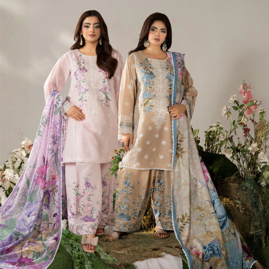 KC-1587 "AYRA" Embroidered Cambric Cotton Collection by Karma Collection