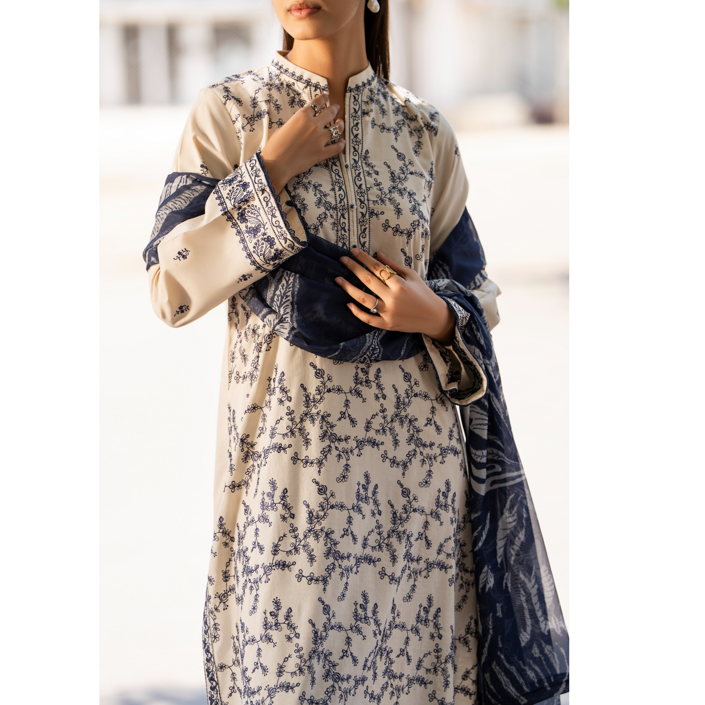 UCA-22 3 pc Summer Cotton Lawn Monochrome Collection | Ready to Wear | Casuallite