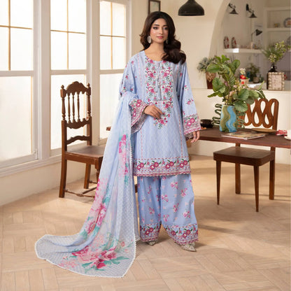 "Gulmahar" Embroidered Lawn Farshi Shalwar Collection by karma Collection
