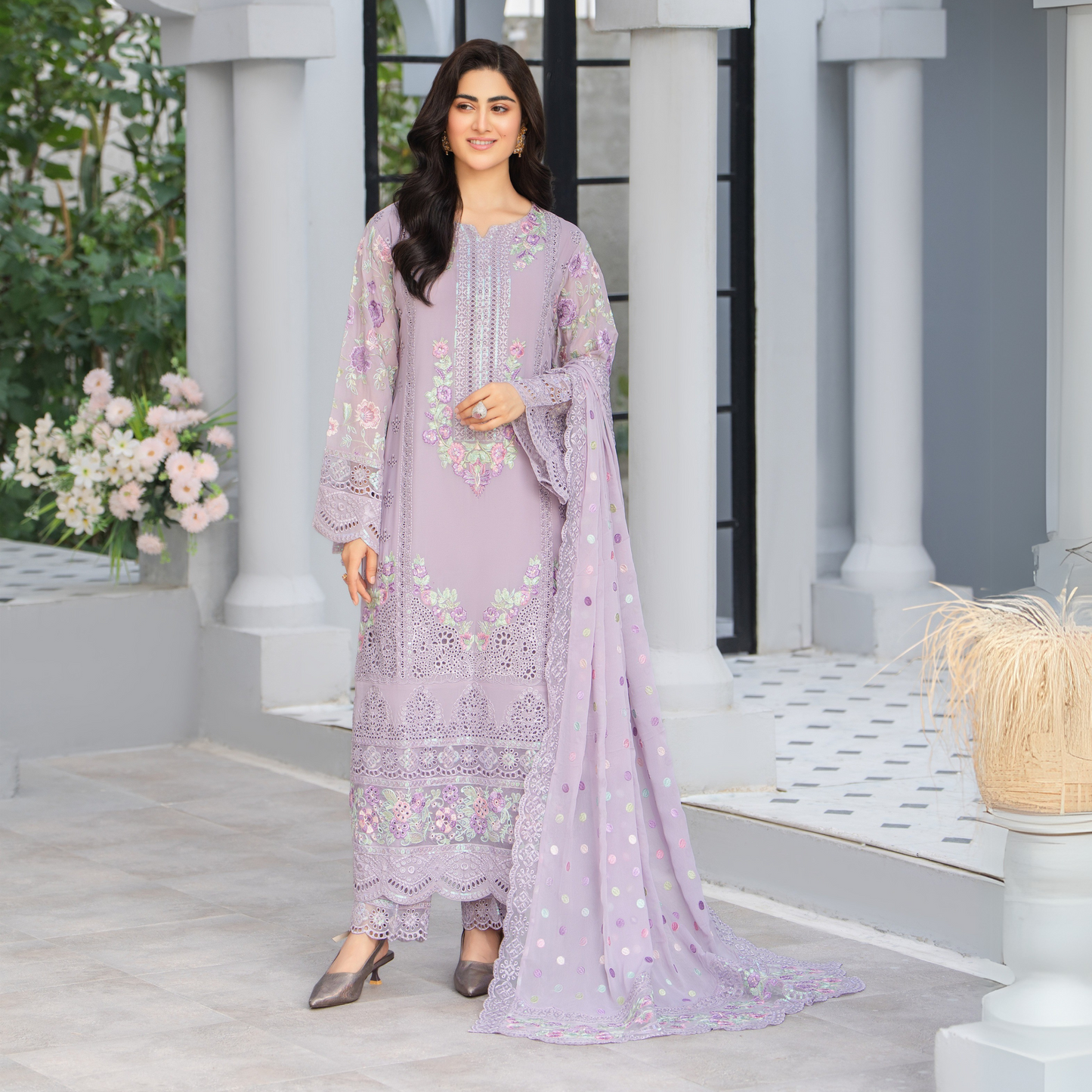 3 Piece Luxury Chiffon Ready to Wear Collection | karma Collection UMKC0901