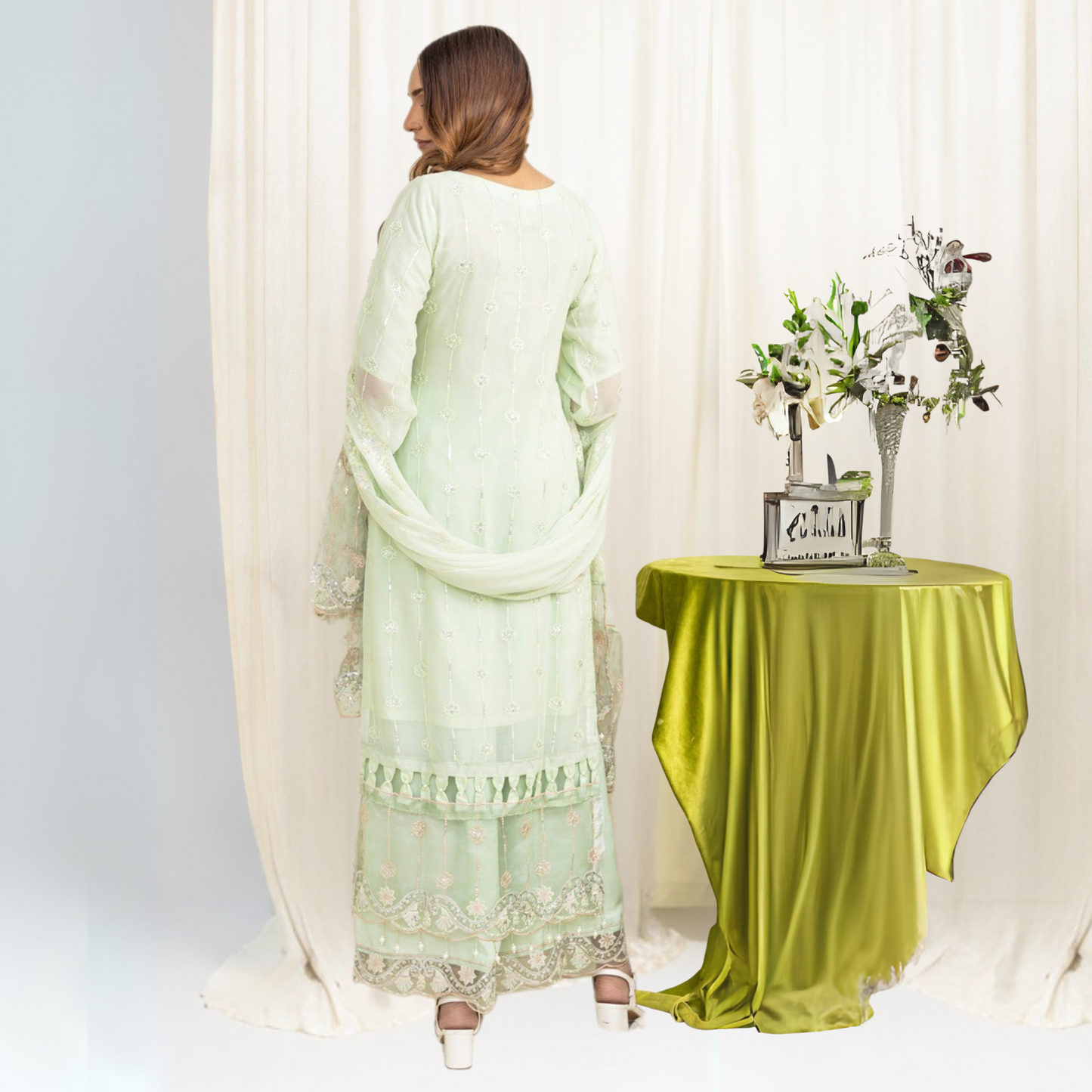 Luxury Embroidered Chiffon Dress 3 Pc | Winter Collection | Rangz | UMRGZ3601