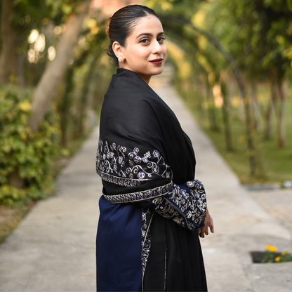 UA-29 3 Pc Embroidered Dhanak Dress with Embroidered Dhanak Shawl Pakistani Dress | UMNAA