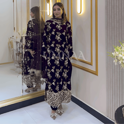 UA-43  Luxury Embroidered Handwork Velvet Collection UMNAA