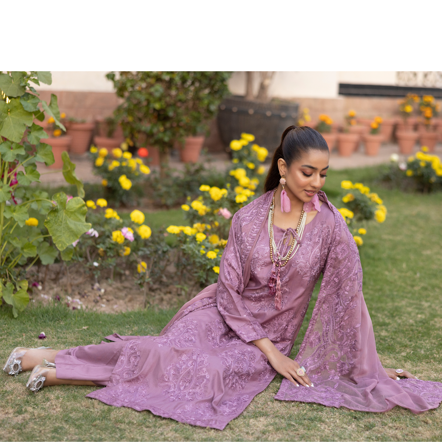 UMS-15 3 Pc Mother & Daughter Luxury Linen Eid Collection by Simrans