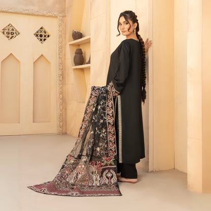 UA-60 Embroidered Viscose Linen 3 Pc Pakistani Dress | UMNAA